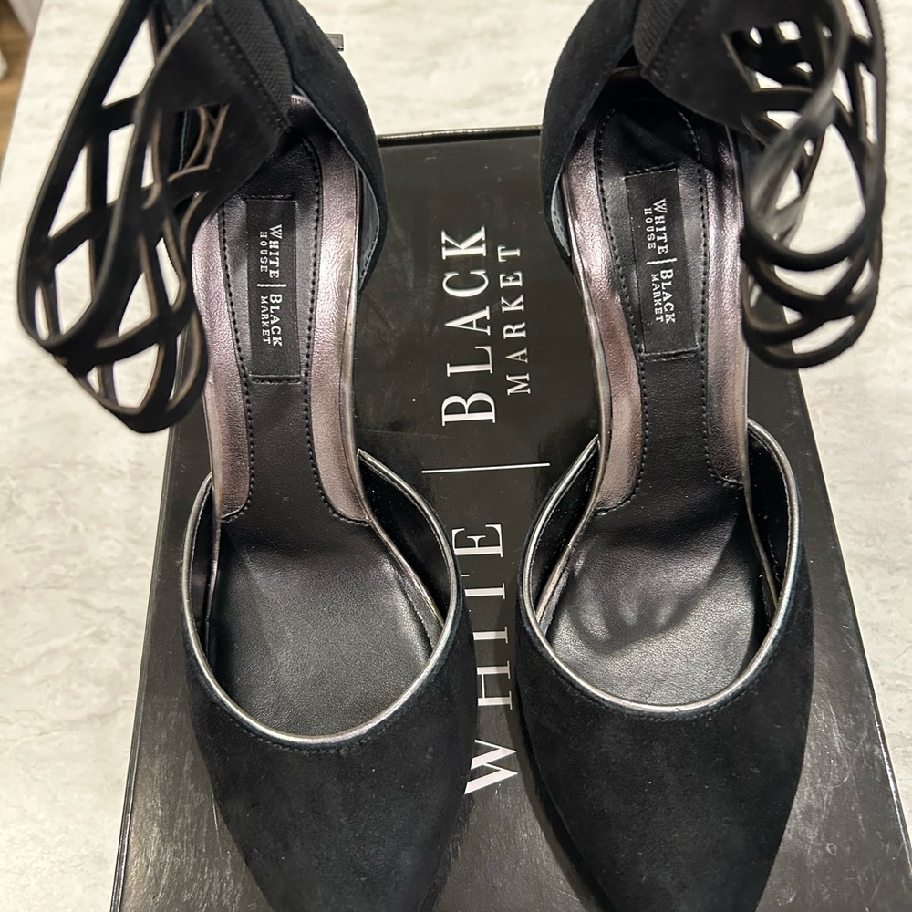 Black and silver heels